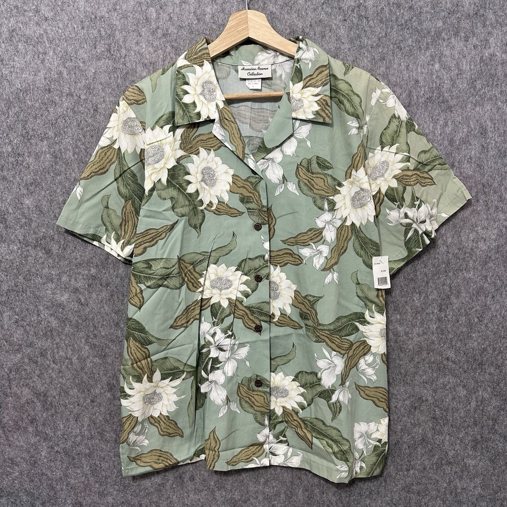 NEW Hawaiian Reserve Collection Aloha Shirt Men's Sz L Made in Hawaii Floral‎